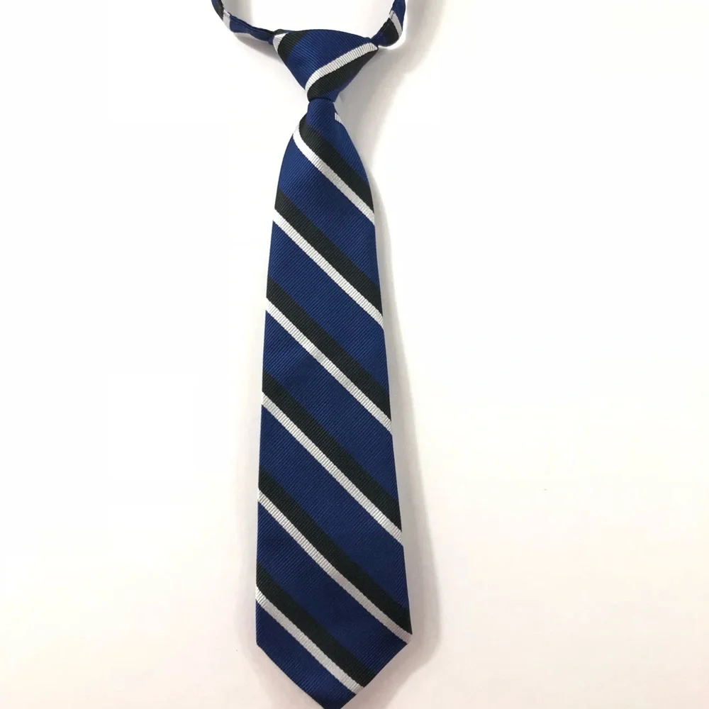 Toddler Boys Navy Blue Black White Striped Tie Gymboree 0 - 24 Months Hook & Eye